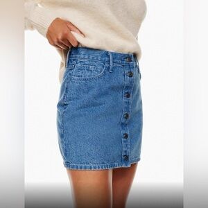 New Aritzia Wilfred Free Ahrens Denim Button Up Mini Skirt